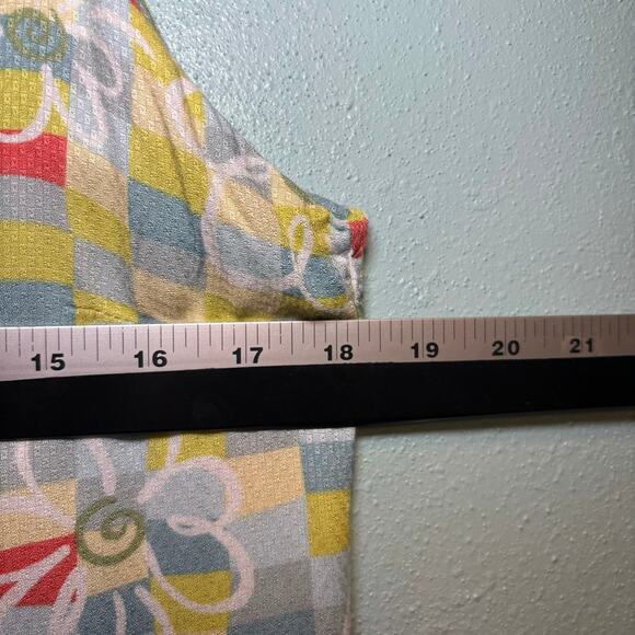 Vintage Y2K Sportif USA Floral Checkerboard Sleeveless Shift Dress Size M - Picture 5 of 7